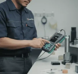 Alat Pengukur Kekerasan NOVOTEST TU3 - perangkat genggam untuk uji kekerasan portabel, deteksi void resin secara non-destruktif.