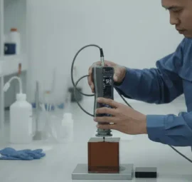 Alat Pengukur Kekerasan NOVOTEST TU3 - perangkat genggam digital untuk monitoring curing resin epoxy secara real-time.