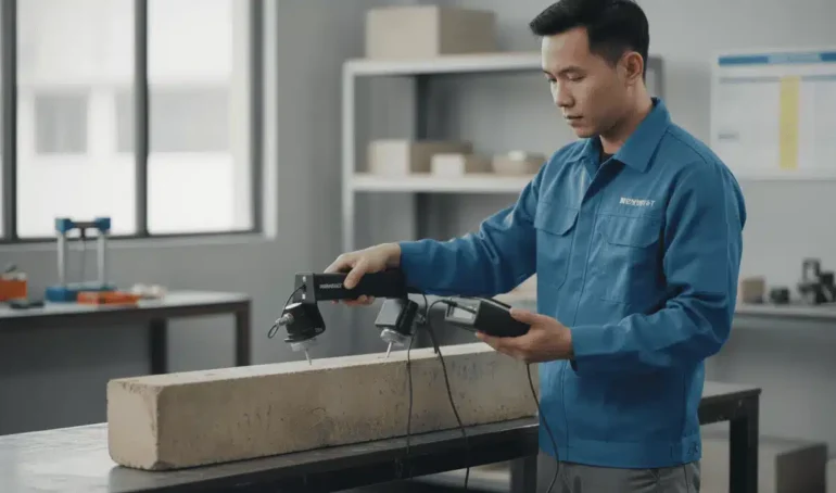 mengukur kekuatan tekan beton tua dengan NOVOTEST IPSM-U+T - alat pengukur kekuatan material