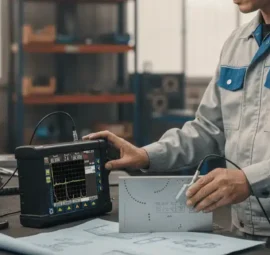 Alat Pendeteksi Cacat Ultrasonik NOVOTEST UD1 - perangkat portabel untuk inspeksi las pada peralatan industri.