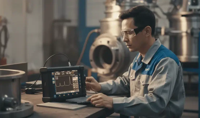 Alat Pendeteksi Cacat Ultrasonik NOVOTEST UD1 - perangkat portabel untuk inspeksi cacat las pada logam.