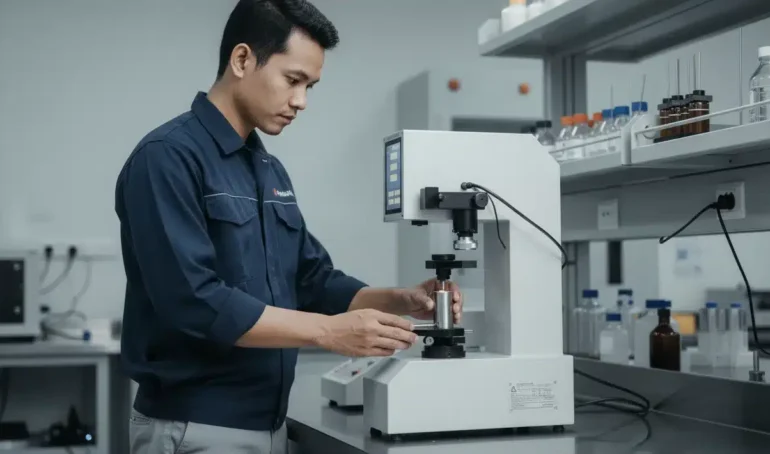 Alat Uji Kekerasan Analog NOVOTEST TB-BRV - digunakan untuk deteksi dini variasi kekerasan pada Ti-5553 landing gear