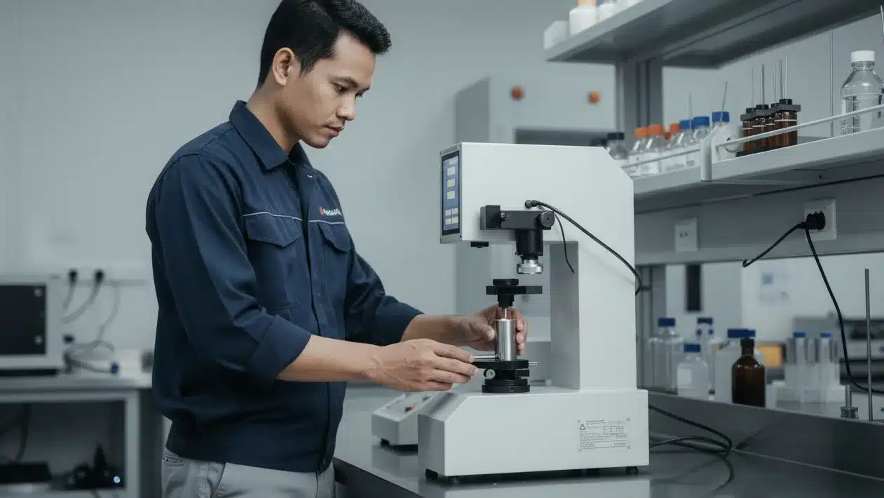 Alat Uji Kekerasan Analog NOVOTEST TB-BRV - digunakan untuk deteksi dini variasi kekerasan pada Ti-5553 landing gear