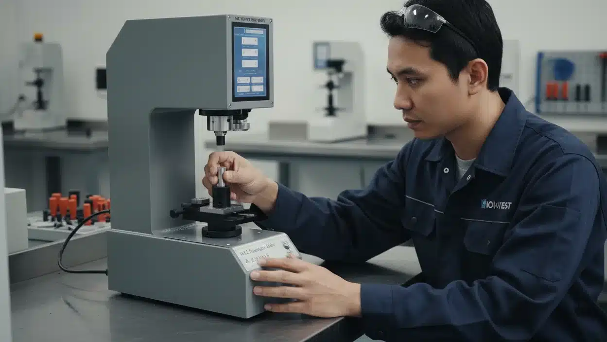 Alat Uji Kekerasan Analog NOVOTEST TB-BRV - alat uji kekerasan Brinell analog portabel dengan dial dan indentor.