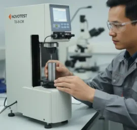 Alat Uji Kekerasan NOVOTEST TB-B-CM - perangkat uji kekerasan di atas blok baja untuk deteksi retak.