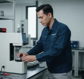 Alat Uji Kekerasan NOVOTEST TB-B-CM - perangkat genggam dengan layar digital dan probe uji