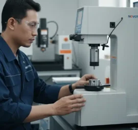 Alat Uji Kekerasan NOVOTEST TB-B-CM - tampilan alat pengukur kekerasan presisi untuk deteksi microcracks pada die EDM