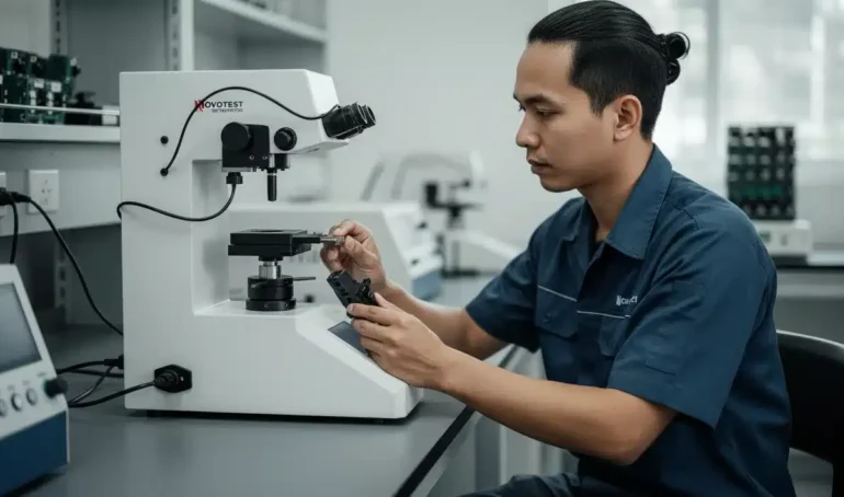 Alat Uji Kekerasan NOVOTEST TB-MCV-10 - alat ukur microhardness mold compound presisi untuk optimasi curing