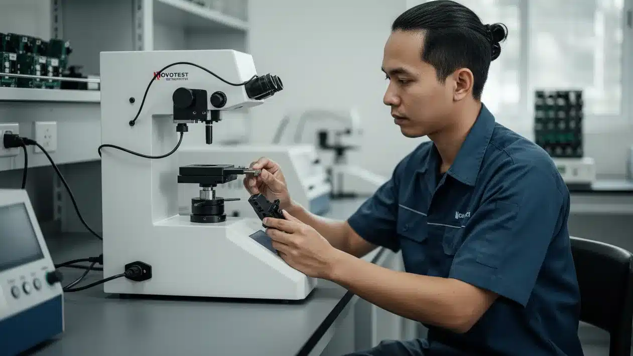 Alat Uji Kekerasan NOVOTEST TB-MCV-10 - alat ukur microhardness mold compound presisi untuk optimasi curing