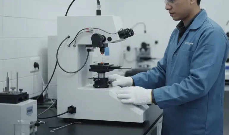 Alat Uji Kekerasan NOVOTEST TB-MCV-10 - mengukur kekerasan hot mold compound pada 175°C
