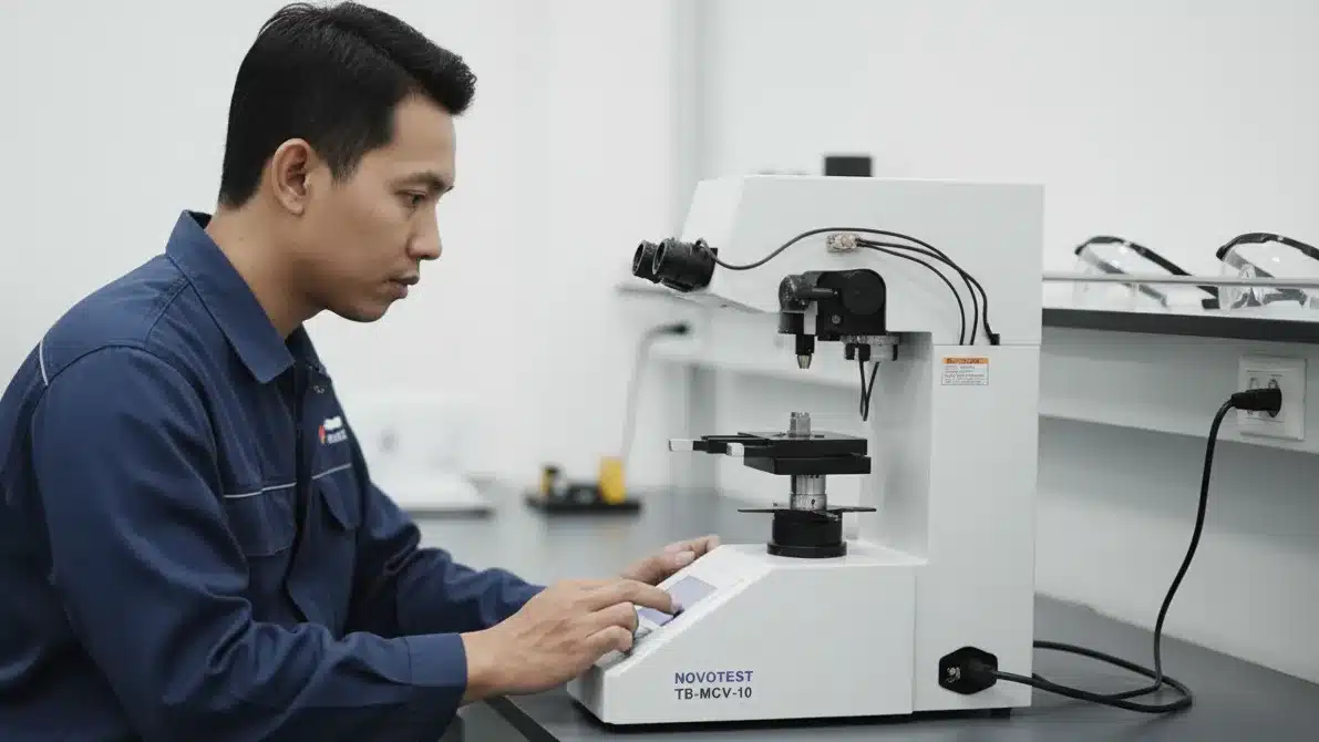 Alat Uji Kekerasan NOVOTEST TB-MCV-10 - alat ukur kekerasan digital untuk deteksi under-cured komponen elektronik