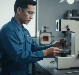 Alat Uji Kekerasan NOVOTEST TB-R - tampak depan alat portabel dengan layar digital, probe, dan tombol kontrol