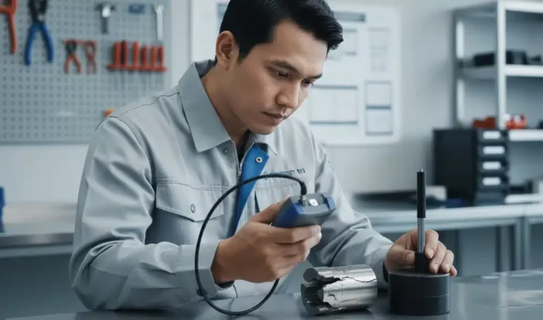 NOVOTEST TD3 Alat Uji Kekerasan - perangkat portabel untuk verifikasi kekerasan inti kunci dan analisis kegagalan fatik shaft.