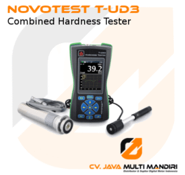 Alat Uji Kekerasan NOVOTEST T-UD3 - perangkat digital dengan probe dan kabel, digunakan untuk pengujian non-destruktif head hardening rel kereta