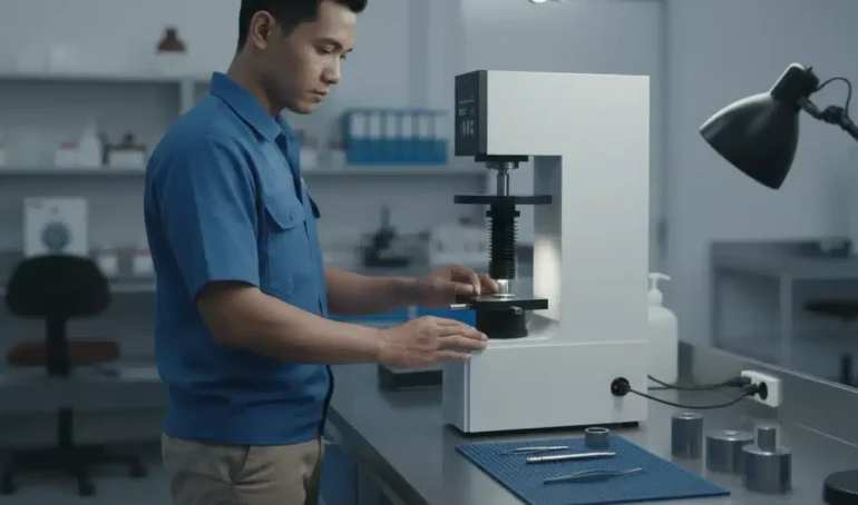 Alat Uji Kekerasan Digital NOVOTEST TB-R-C - perangkat uji kekerasan digital dengan layar dan probe presisi