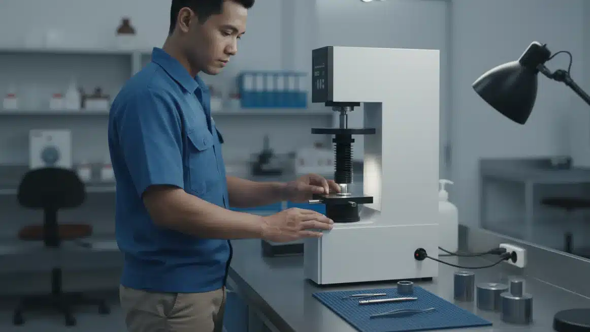 Alat Uji Kekerasan Digital NOVOTEST TB-R-C - perangkat uji kekerasan digital dengan layar dan probe presisi
