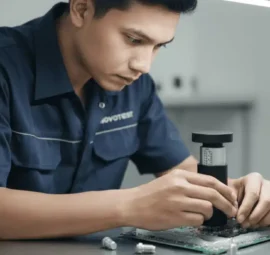 Alat Uji Adhesi NOVOTEST AC-4624 - Tampak depan alat uji pull-off dengan layar digital dan pegangan.