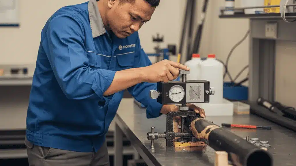 Alat Uji Adhesi NOVOTEST CM4219 - alat digital presisi dengan layar dan probe untuk analisis adhesi.