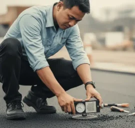 Alat Uji Adhesi NOVOTEST CM4219 - Tester adhesi aspal digital untuk deteksi kegagalan ikatan jalan.