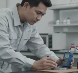 verifikasi kekerasan logam setelah proses curing menggunakan NOVOTEST TD2