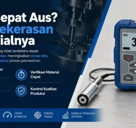 Alat Ukur Kekerasan Logam NOVOTEST TUD2 - Perangkat portabel dengan layar digital dan probe untuk pengukuran kekerasan logam dual-metode.