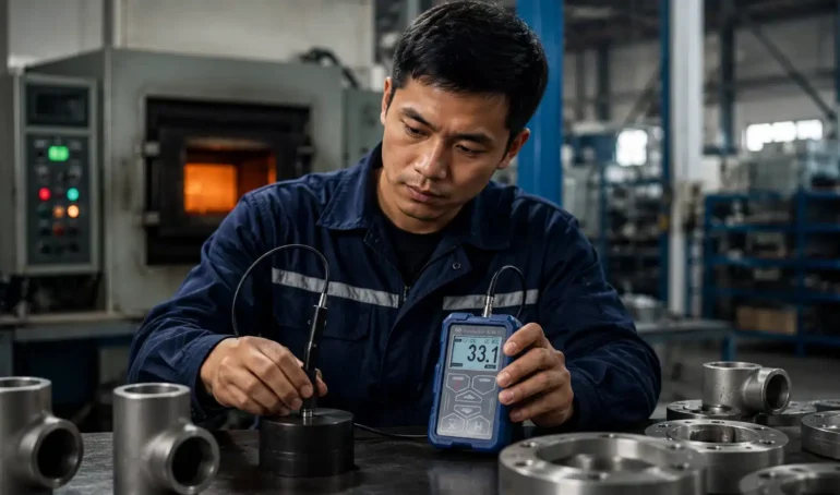 mengukur kualitas kekerasan logam pasca heat treatment menggunakan NOVOTEST TD2