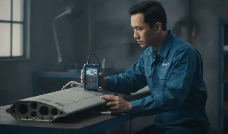 NOVOTEST T-UD2 - Alat ukur kekerasan material digital untuk inspeksi non-destruktif pada wing spar pesawat