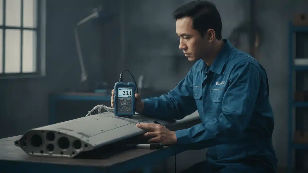 NOVOTEST T-UD2 - Alat ukur kekerasan material digital untuk inspeksi non-destruktif pada wing spar pesawat