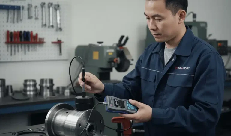 Alat Uji Kekerasan NOVOTEST TD3 - perangkat digital dengan probe untuk uji kekerasan pada logam.