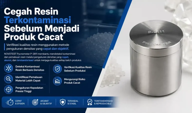 deteksi kontaminasi resin melalui pengukuran densitas menggunakan nobotest Pycnometer P-2811
