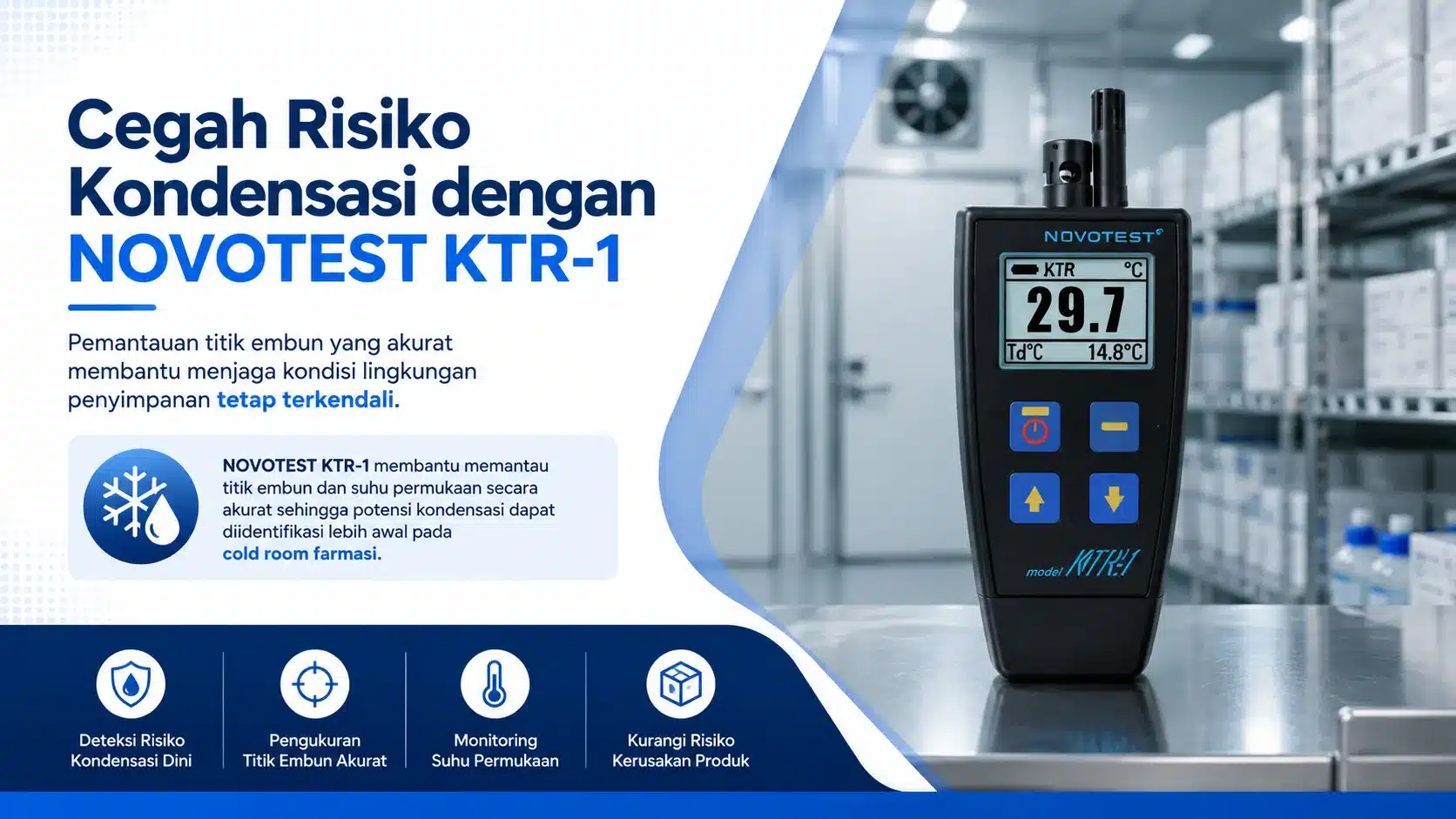monitoring data suhu dan kelembapan di cold room farmasi menggunakan novotest ktr-1 untuk mencegah kondensasi