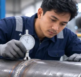 Ukur kedalaman alur sempit pada sambungan las pipeline menggunakan novotest limit
