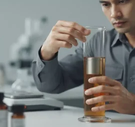 pengukuran densitas cairan resin untuk mendeteksi adanya kontaminasi