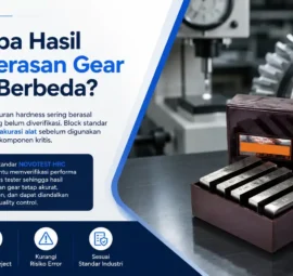Block Standar NOVOTEST HRC membantu memverifikasi performa hardness tester sehingga hasil pengujian gear tetap akurat, konsisten, dan dapat diandalkan untuk quality control.