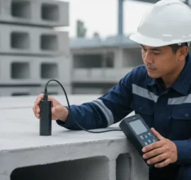 jaga kualitas produksi beton pracetak dengan mengukur ketebalan selimut beton presisi sesuai standar DNVGL