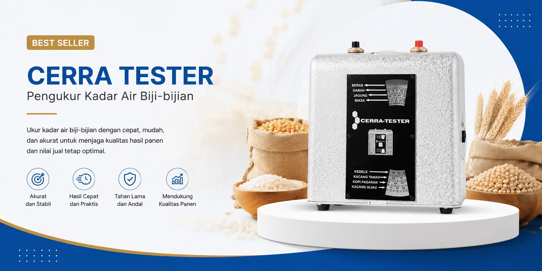cerra tester sebagai pilihan terbaik untuk mengukur kadar air pada biji-bijian