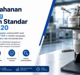 Uji Ketahanan Coating dengan Standar ISO 1520 Erichsen NOVOTEST ShE-1 memberikan pengukuran deformasi coating secara objektif untuk mendukung kontrol kualitas di laboratorium maupun lini produksi