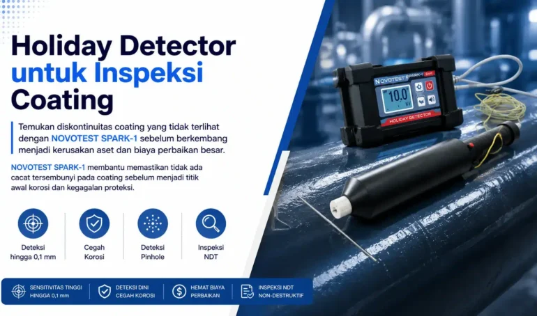 NOVOTEST SPARK-1 membantu memastikan tidak ada cacat tersembunyi pada coating sebelum menjadi titik awal korosi dan kegagalan proteksi