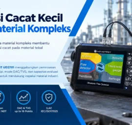 DETEKSI CACAT KECIL PADA MATERIAL KOMPLEKS dengan NOVOTEST UD3701 Flaw Detector untuk membantu mengidentifikasi indikasi cacat pada material tebal maupun berlapis.