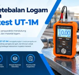 Ukur Ketebalan Logam dengan NOVOTEST UT-1M menggabungkan mode pengukuran through-coating, pengaturan gain, dan B-scan untuk mendukung berbagai kebutuhan inspeksi material.