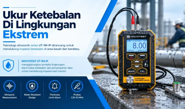 UKUR KETEBALAN DI LINGKUNGAN EKSTREM DENGAN NOVOTEST UT-1M-IP yang dirancang untuk mendukung inspeksi ketebalan di area basah dan berdebu