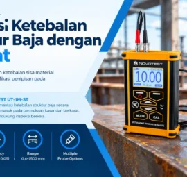 ukur ketebalan struktur baja dengan NOVOTEST UT-1M-ST membantu memantau ketebalan struktur baja secara akurat, termasuk pada permukaan kasar dan berkarat, untuk mendukung inspeksi berkala.